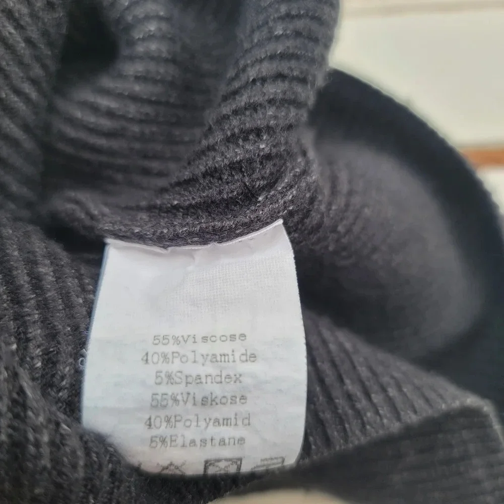 Danna Belle Hooded Sweater Dresses Girls Ribbed Charcoal Gray Long Sleeve Sz 12